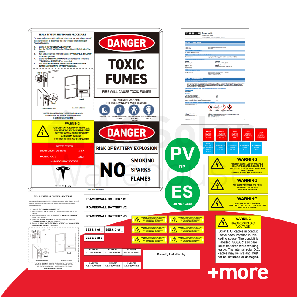 Tesla Pro Plaque Label Kit | SKU: ACSW-LABEL-TESLA-HYBRID-PRO
